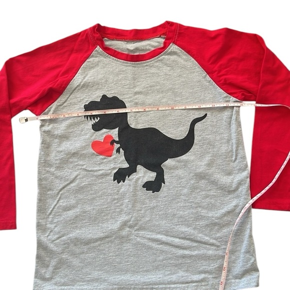 Red and Gray Dinosaur Long Sleeve Shirt - Picture 5 of 8